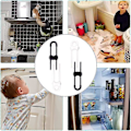 Pikkukuva 5 / 5: 4 kappaletta lapsiturvallisia kaapin lukkoja - Lapsilukko kaappiin - Lapsilukko - Sopii kaappeihin ja laatikoihin (musta valkoinen)