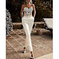 Miniatyrbilde 4 av 5: Dame Casual Sexy Fest Bryllup Casual Hvit Jumpsuit Trykk Ensfarget