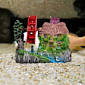 Miniatyrbillede 2 af 4: Akvarium Landskabs Sten Hus Vandhjul Model Til Guldfisk Akvarium Dekoration