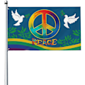 Miniatyrbillede 4 af 5: #90x150cm, Verdens Fredsflag - Lyse Farver#