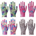 #4-pack Trädgårdshandskar för Blommor Storlek 8 - Gröna och Rosa Trädgårdshandskar - Premiumkvalitet#