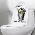 Miniatyrbilde 2 av 5: Søppelklistremerker, Morsomme Veggklistremerker for WC, Bad, Kjøkken, PVC