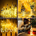 Miniatyrbillede 4 af 5: #15 LED-flasker med snor, 2M 20 LED'er, Korklamper til Vin