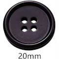 Pikkukuva 2 / 5: 200 kpl Musta Hartsi 20 mm Pyöreät Napit 4 Reikää