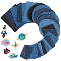 Miniatyrbillede 3 af 4: /#/30 stk. patches 24 stk. denim blå oval stof patch 6 stk. stryge-på patches tøj patches til t-shirt jeans tasker nederdel voksen barn reparation 3 farver/#/