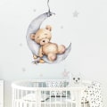 Miniatyrbillede 2 af 4: Bjørn Formet Vægmærker på Skyer Måne Stjerne Luftballon Vægmærker