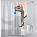 Miniatyrbillede 4 af 4: *3D Bade Dinosaur Bruseforhæng med Kroge Hvid Vandtæt Mi*