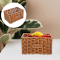 Miniatyrbilde 5 av 5: Imitert Rattan Vevd Blomsterkurv Rustikk Oppbevaring Vevd Kurv Rektangulær Blomsterkurv Dekor