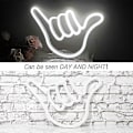 Miniatyrbild 4 av 5: Finger Neon Sign Lyckogest Vit Neon Neonljusskylt Handformade Neonlampor För Sovrum