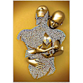 Miniatyrbild 1 av 4: Kärlekshjärta 3D-effekt Väggkonst Abstrakt Metallskulptur Canvas Modern Målning Väggdekor 3040cm Guld-