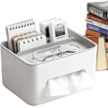 Miniatyrbilde 5 av 5: Skrivebords Tissueboks Holder - Rektangulær Tissue Dispenser Holder med Sideåpning | Multifunksjonell Tissueboks Holder | Serviett Holder med Boks