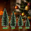 Miniatyrbild 4 av 5: Farfi Bordsskiva Mini Julgran Flerfärgad Konstgjord Tall Dekor Med Bas För Jul Fest Hem Skrivbord 30cm Silver