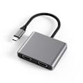 Miniatyrbillede 4 af 5: Usb Type C til Dobbelt 4k Hdmi-kompatibel Adapter til Multi Skærm Konverter