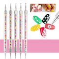 Miniatyrbild 3 av 4: 5 st Manikyr Nagelkonst Verktygsset Akryl Rhinestones Plockare Dubbelsidig Dotting Penna för Manikurist (Färgglad)