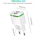 Miniatyrbilde 4 av 5: USB Strømplugglader, 2-pakning 2.1A 5V 2-ports Universal Strømadapter