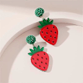 Miniatyrbillede 3 af 5: Sommerfrugt Akryl Dråbe Øreringe, Søde Frugt Jordbær Avocado Pitaya Dingle Øreringe Resin Frugt Smykker til Kvinder Piger