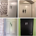 Pikkukuva 5 / 5: WC-ovien kyltit hopea, itseliimautuvat, ravintolaan