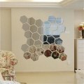 Miniatyrbillede 3 af 4: 12 stk. Hexagon Spejl Vægstickers Akryl Spejl Indstilling Vægs