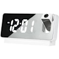 Miniatyrbild 2 av 5: Projektionsdigital (Vit) Väckarklocka för Sovrum LED Väckarklocka
