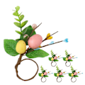 Miniatyrbilde 2 av 2: 6 stk. påskeserviettholder med eggformet design for vår bryllupsmiddag
