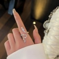 Miniatyrbilde 1 av 5: #Sølvsmykke med diamant, slange, justerbar#