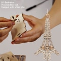 Pikkukuva 3 / 4: #3D-palapeli 3D Puupalapeli Aikuisille Lapsille Eiffel-torni Puinen Rakennussarja#