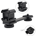 Miniatyrbild 2 av 5: Blixtskofäste 3 i 1 Mikrofon, Kamera Blixtsko Adapter, Förlängningsfäste, Trippel Blixtskofäste Adapter, för Mikrofon, LED, Monitor för DSLR, C