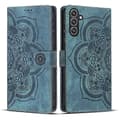 Frostat läderfodral för Mandala Emed Retro-telefon Blue For Samsung Galaxy S24+ 5G