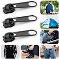 Miniatyrbillede 4 af 5: 12 stk. Clip-on lynlås-sliders, Clip-on lynlås-sliders, Lynlås-sliders i flere størrelser, Øjeblikkelig erstatning til jakke, frakke, kuffert (sort)