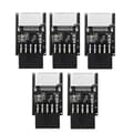 Miniatyrbillede 1 af 5: 5 STK. USB Frontpanel Adapter Type-E Hun til USB 2.0 9 PIN Hun Adapter Header til Computer Mothertherboard H8WD