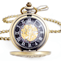 Miniatyrbild 2 av 6: #1 Retro Fickur Skelett Klocka Mekanisk Handuppdragning Analog-Digital Fancy Legering Brons Färg#