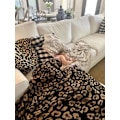 Miniatyrbillede 3 af 4: *Uld tæppe strikket tæppe plus fløjl strikket jacquard tæppe leopard tæppe*