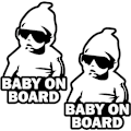 Pikkukuva 2 / 5: Baby on Board -heijastavat auton tarrat - (2 kpl) Hauska söpö ja tyylikäs
