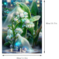Miniatyrbild 1 av 5: 30x40cm, Vita blommor 5d diamantmålning strassbroderi c