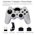 Pikkukuva 2 / 5: PS3:lle, PC:lle, TV-bokseille ja Androidille tarkoitettu 2.4G langaton peliohjain