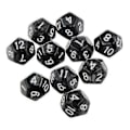 Miniatyrbillede 1 af 5: 4x 10 stk. Tolvsidet Terning D12 Spille D&d Rpg Festspil Terninger Sort
