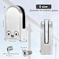 Miniatyrbillede 2 af 5: Glasklemme, rustfrit stål 6-8 mm beslag justerbar glasklips flad bagside forbindelse til balustrade trappe gelænder 6 stk