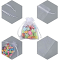 Miniatyrbillede 4 af 5: Pakke med 100 hvide organza-poser, 7 x 9 cm, organza-gavepose, smykkepose, bryllupsposer, lavendelposer, bryllupsgave