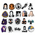 Miniatyrbillede 3 af 5: 20 Stykker 3D Clog-Sandaler Pynt (Wednesday Addams), Sko Charms