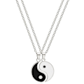 Miniatyrbilde 1 av 5: Halskjede i rustfritt stål for kvinner menn Yin Yang Puzzle Matchende Anheng Kjedeledd Par Halskjeder Mote Smykker Gave Sølv