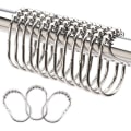 Miniatyrbillede 6 af 8: #Brushed Nickel Dusjforhængsringe - 12 Ekstra Store Dusjforhængsringe i Rustfrit Stål#
