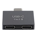 Miniatyrbillede 5 af 5: Usb C Han til Dobbelt Usb C Hun Splitter Understøtter Opladning og Dataoverførsel