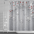 Miniatyrbillede 2 af 5: #120x180cm, Vinter Jul Snefnug Bruseforhæng Bruseforhæng#
