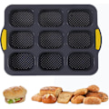 Miniatyrbilde 2 av 5: Silikon brødform, 9-hulls baguette husholdnings bakeform, lett å fjerne brødform, mørkegrå