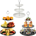 Miniatyrbillede 1 af 5: 3-lags keramisk kageopsats te cupcake fest bryllup display bordholder