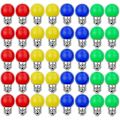 Pikkukuva 1 / 5: Värilliset Led-lamput E27 3w30w Koriste- ja designvalaisin 240 Lumenia Ac220v-240v Koristelamppu Sekavärit Punainen Keltainen Sininen Vihreä - 40 kpl pakkaus [energ