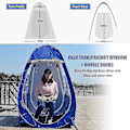 Miniatyrbild 3 av 4: Pop Up Enkelperson Isfiske Skydd Regntätt UV-skydd Fisketält Med Dörrar På Båda Sidor