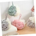 Miniatyrbillede 5 af 5: 4 stk. tofarvet badebold kropsskrubber brusepuf bade skrubber bruse eksfolierende loofah mesh bruse rengøringssvampe pink grøn grå khaki One Size