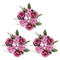 Miniatyrbilde 1 av 2: 3 stk. Lysringer Kranser Kunstige Roseblomst Lysring for Bryllup Bord Selskap Hjem Dekor