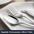 Pikkukuva 4 / 4: 24-osainen haarukka- ja lusikka-aterinsarja, elintarvikelaatuinen ruostumaton teräs, sopii kotiin, keittiöön ja ravintolaan, peilipintainen, Ca